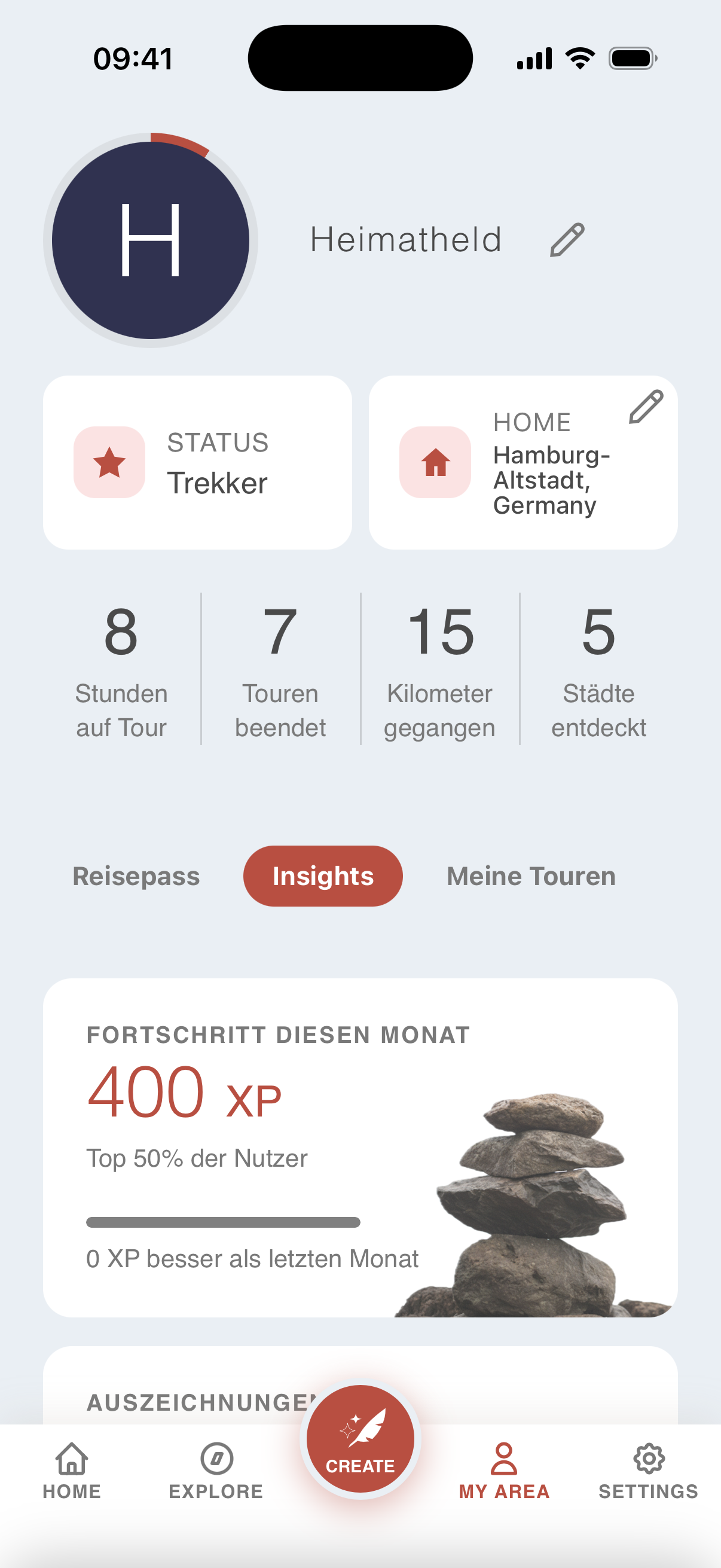 Screenshot von „My Area“